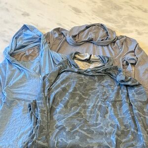 Set of 3 Blue hooded pullovers XL XXL lululemon, Johnny-o, marsh wear